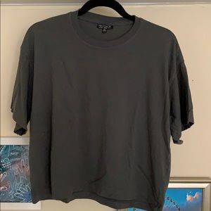 Topshop Dark Grey Cropped Tee